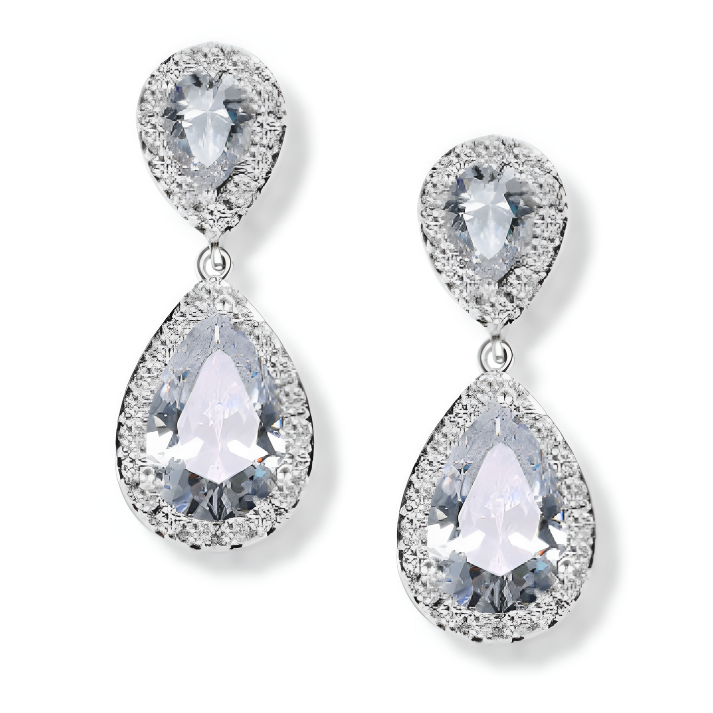 Teardrop Zirconia Statement Earrings