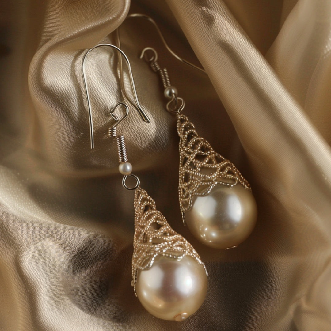 Water Drop Golden Hollow Earrings