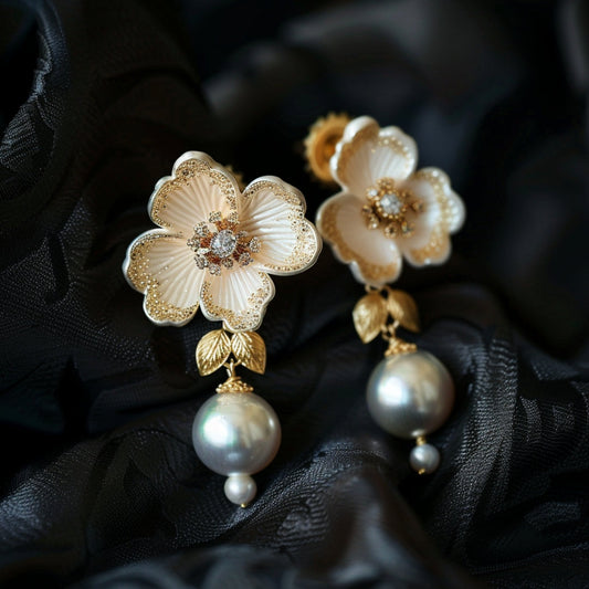Bright Flower Pearl Earrings