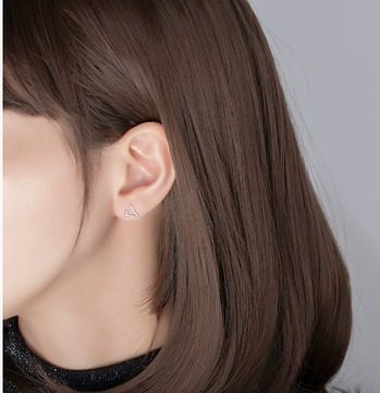 Vintage Triangle Silver Earrings