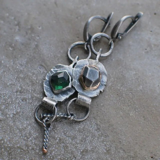 Vintage Mechanical Stone Earrings