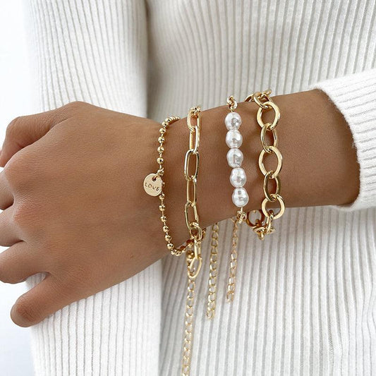 Gold Pearl Bracelet Pack