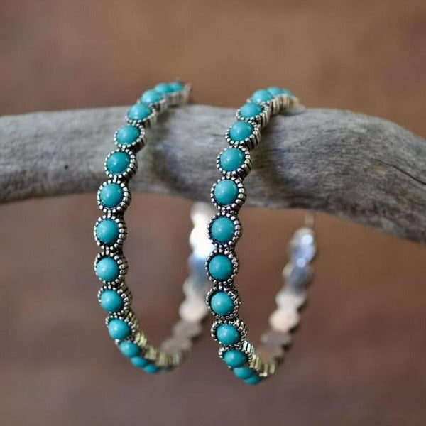 Vintage Turquoise Circular Earrings