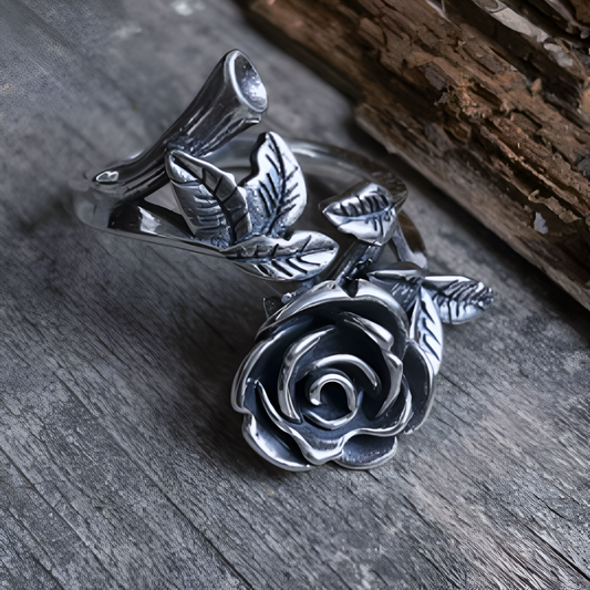 Vintage Silver Rose Ring