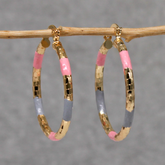 Vintage Colorful Golden Earrings