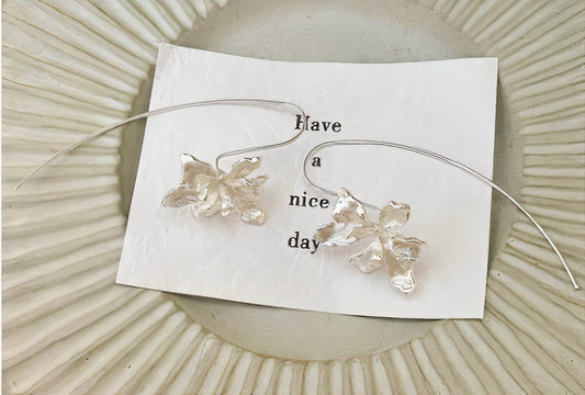 Vintage Silver Plated Flower Earrings