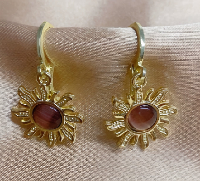 Vintage Red Crystal Earrings